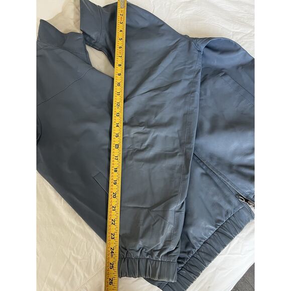 $6,950 MSRP Loro Piana Bomber Windleather Reversible Blue & Ivory Size 52 IT - Picture 8 of 14